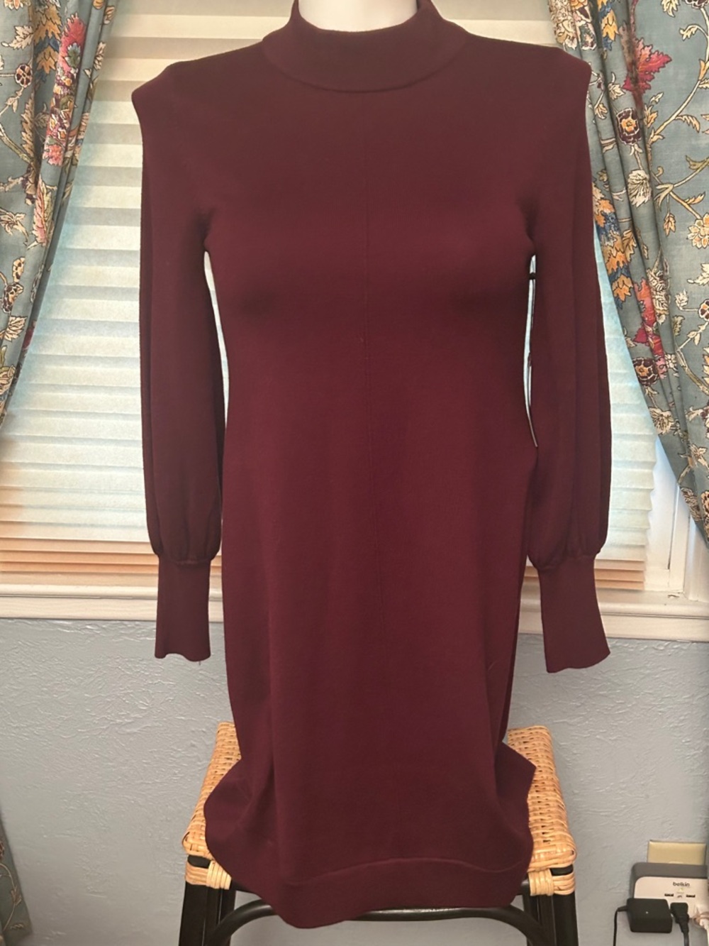 NWT Women’s Burgundy Long Sleeve Knit Dress